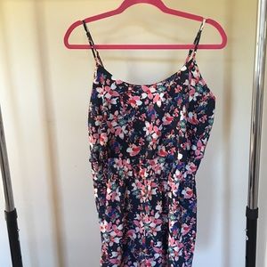 Charlotte Russe Blue Floral Romper